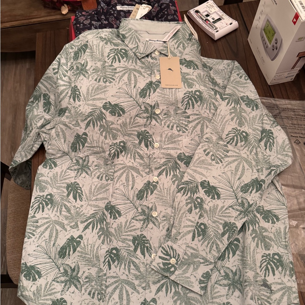 Tommy Bahama Green Palm Print Shirt